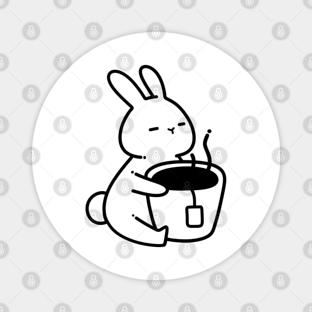 Tea Lover Bunny | Tea Lover Gifts | Handmade Illustrations by Atelier Serakara Magnet by Atelier Serakara